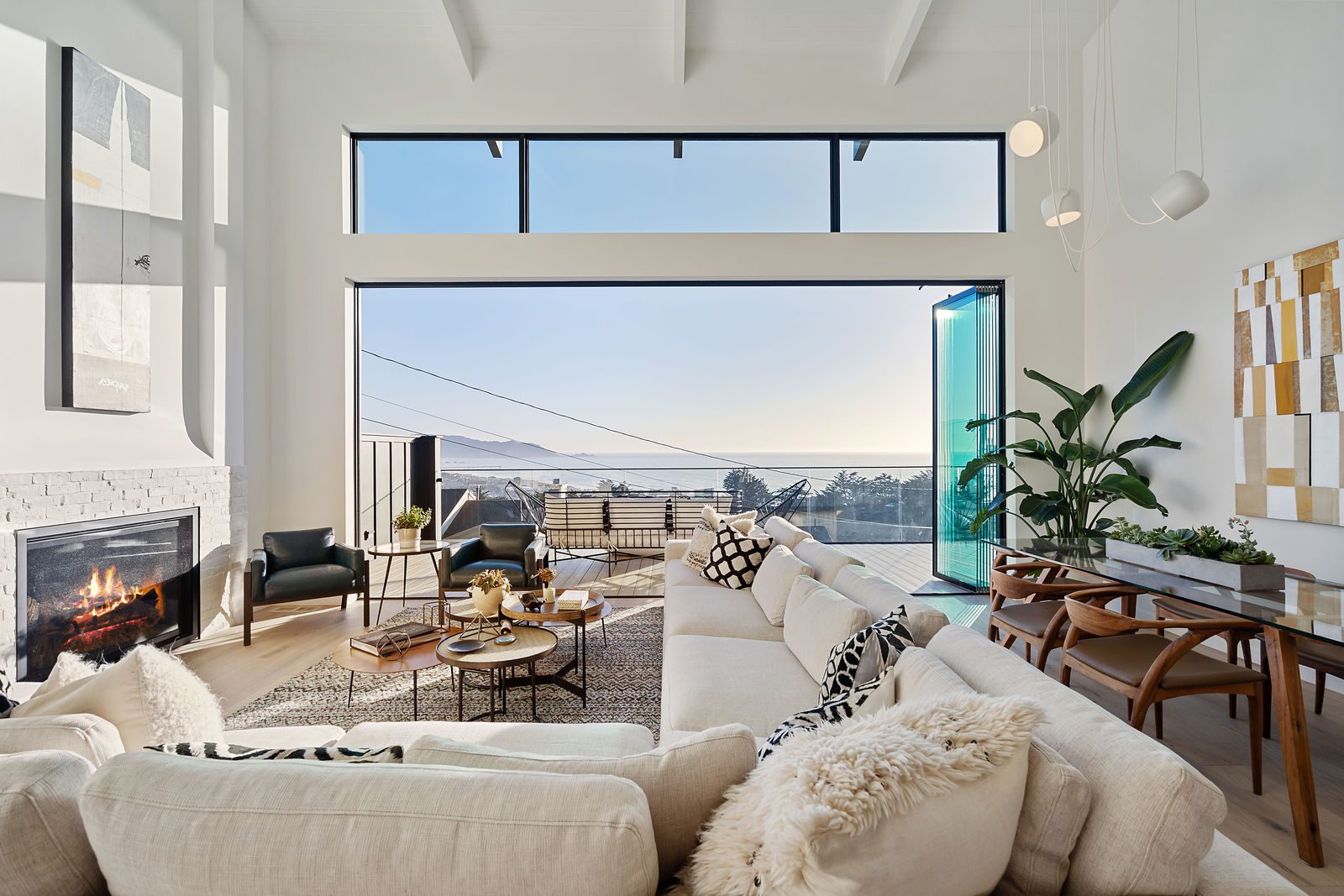 image of open frameless glass door system